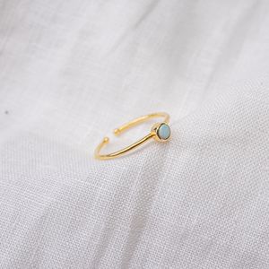 Adjustable Dinky Larimar ring