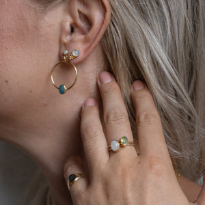 Mini moonstone studs