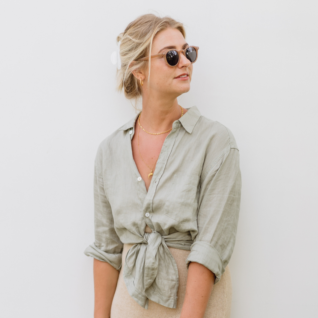Essential Linen Shirt - Sage Green
