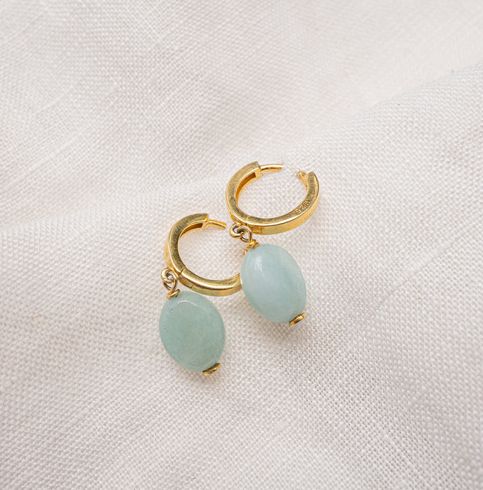 Amazonite Hoops