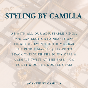 The Adjustable White Opal ring